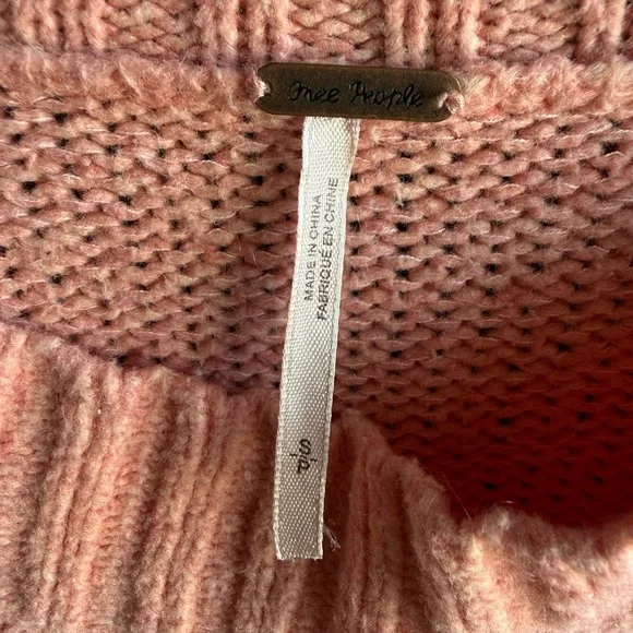 Free People Brookside Tunic Sweater light Pink Size Small - Picture 3 of 9